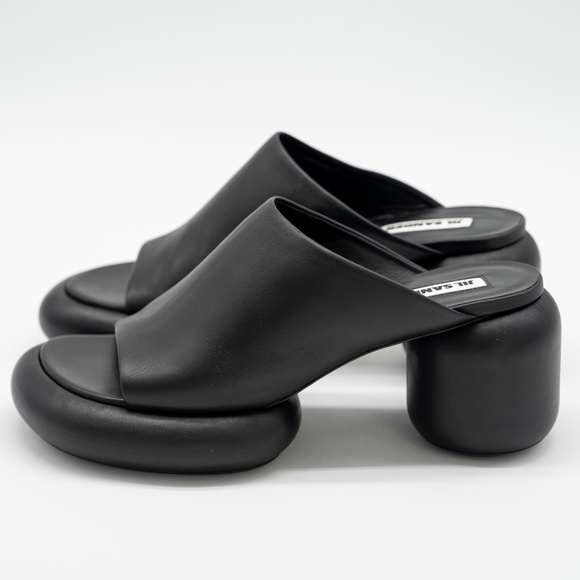 szie 41 EU / 11 US Jil Sander Black Chunky Leather Sandals Block Heel Platform - Picture 4 of 13